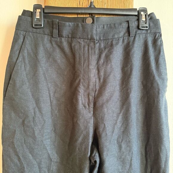 Favorite Daughter The Bea Pant Linen Blend Ankle Straight Trouser Black Size 6 - Picture 5 of 11